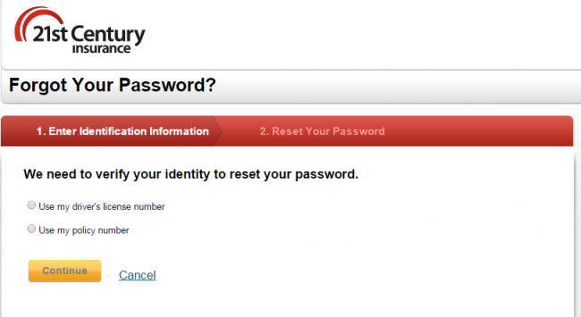 21st Century Forgot Password