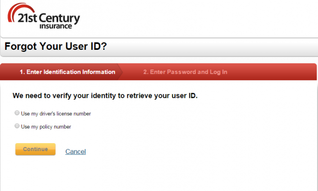 21st Century Forgot User ID