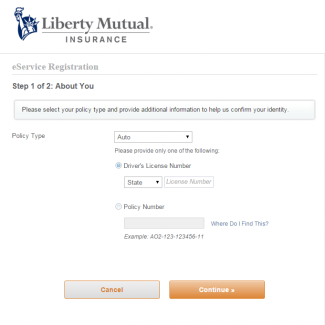 Liberty Mutual Auto Insurance Enroll - Step 3