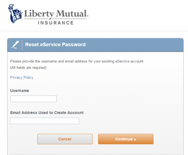 Liberty Mutual Home Insurance Login - Forgot Password