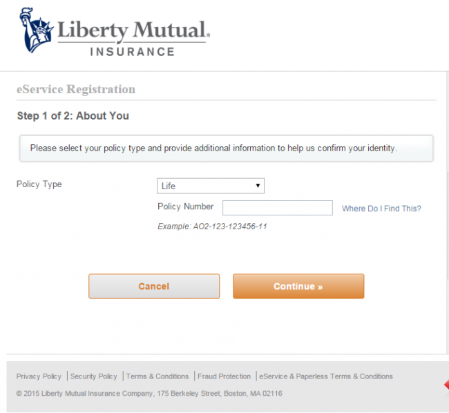 Liberty Mutual Life Insurance Enroll - Step 3
