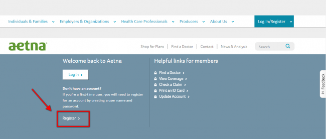 Aetna Dental Insurance Enroll - Step 1