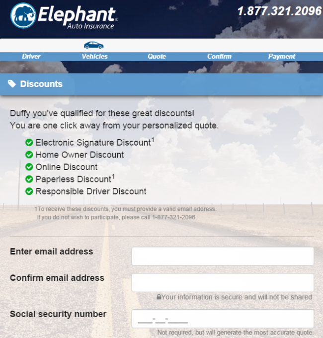 Elephant Auto Insurance Quote - Step 6