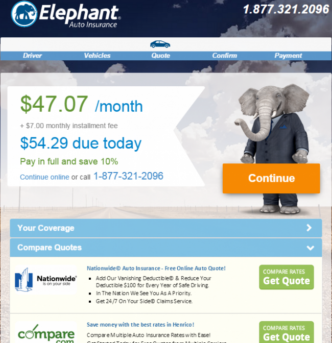 Elephant Auto Insurance Quote - Step 7