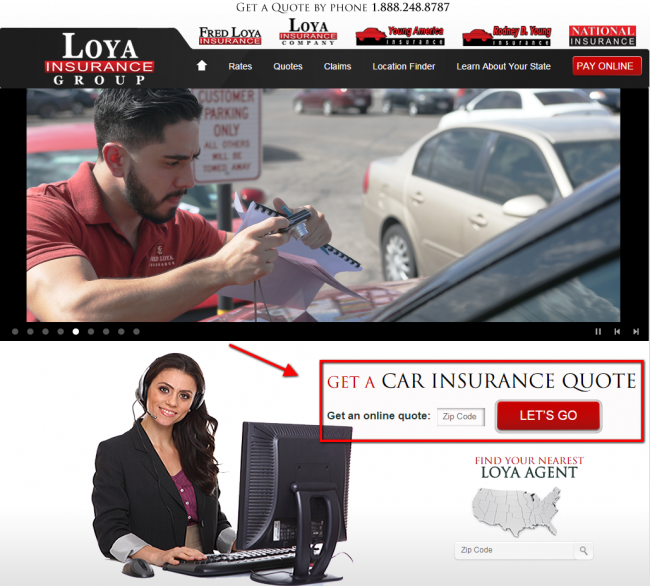 Fred Loya Auto Insurance Quote - Step 1