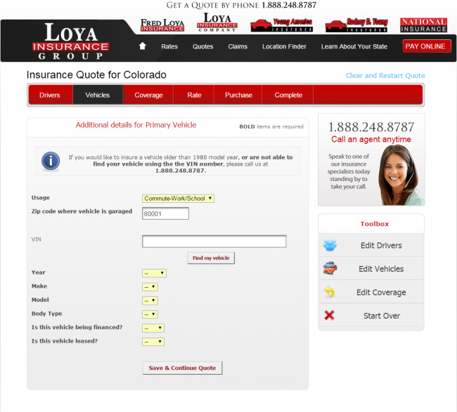 Fred Loya Auto Insurance Quote - Step 4