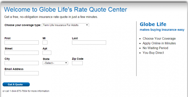 Globe Life Insurance Quote - Step 3