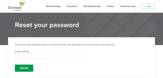 Grange Auto Insurance Forgot Password