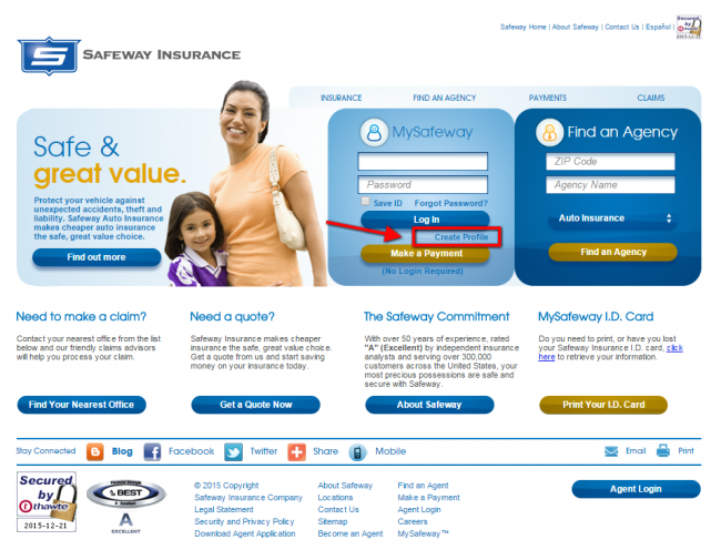 Safeway Auto Insurance Enroll - Step 1