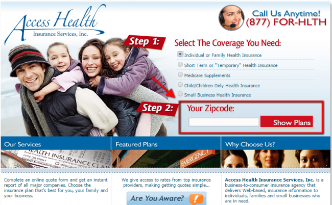 Access Health Insurance Quote - Step 2