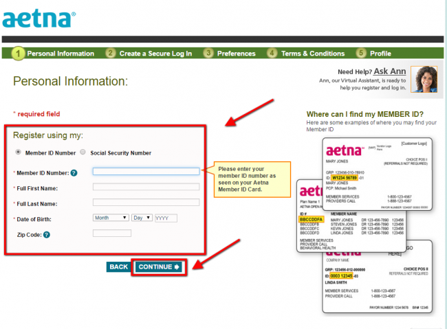 Aetna Life Insurance Enroll - Step 2