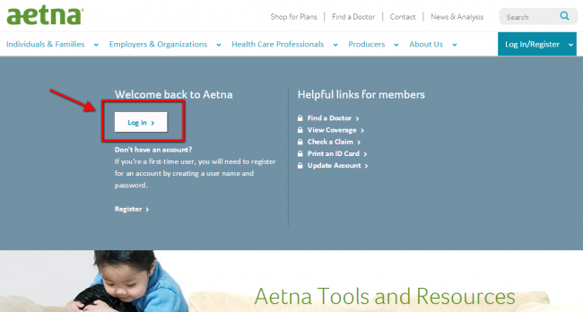 Aetna Life Insurance Login - Step 1