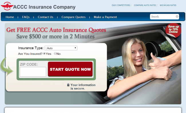 ACCC auto insurance quote - step 1