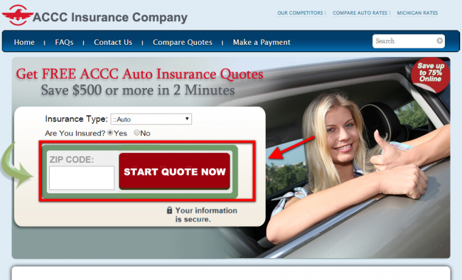 ACCC auto insurance quote - step 3