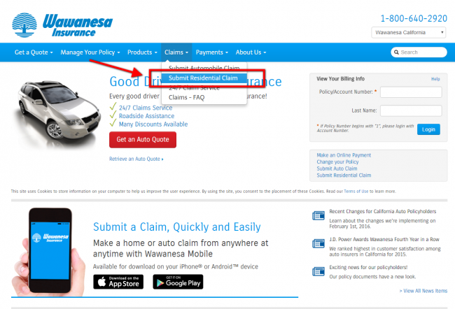 Wawanesa Auto Insurance Claims - Step 2