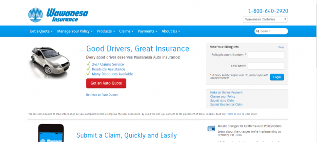 Wawanesa Auto Insurance Login - Step 1