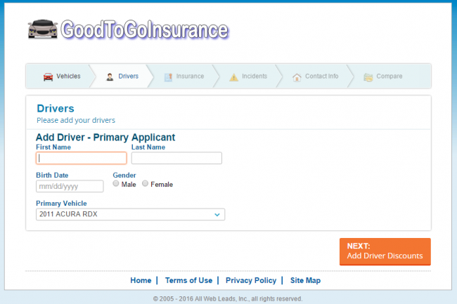 Good to Go Auto Insurance Quote - Step 4