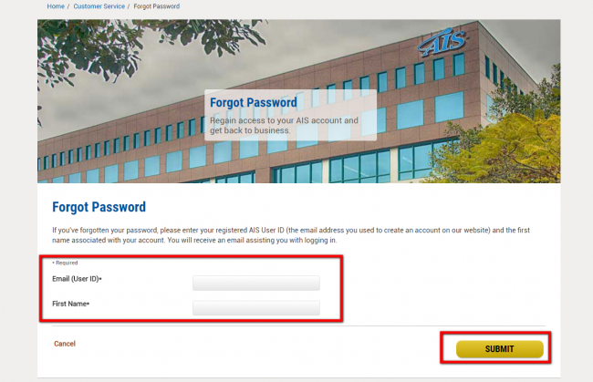 AIS auto insurance login - forgot password