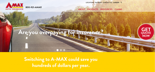 Amax auto insurance quote - step 1