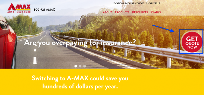 Amax auto insurance quote - step 2
