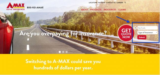 Amax auto insurance quote - step 3