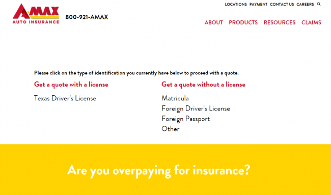 Amax auto insurance quote - step 4