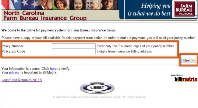 NCFBINS home insurance payment - step 3