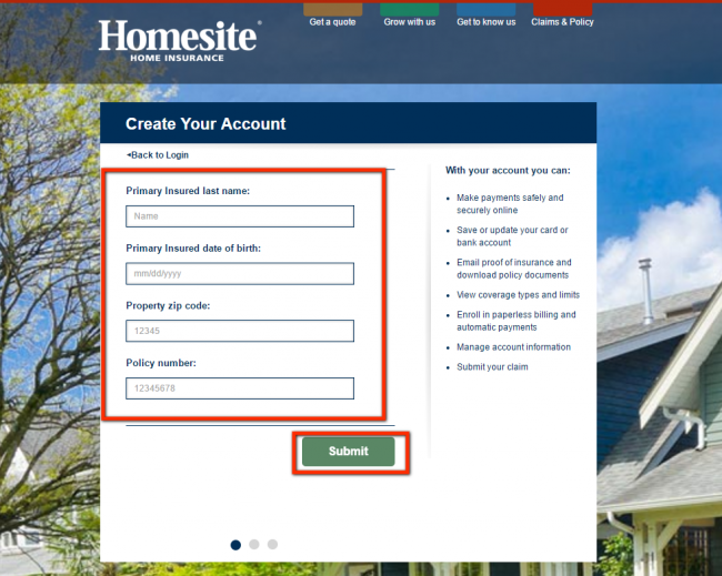 homesite home insurance enroll - step 4