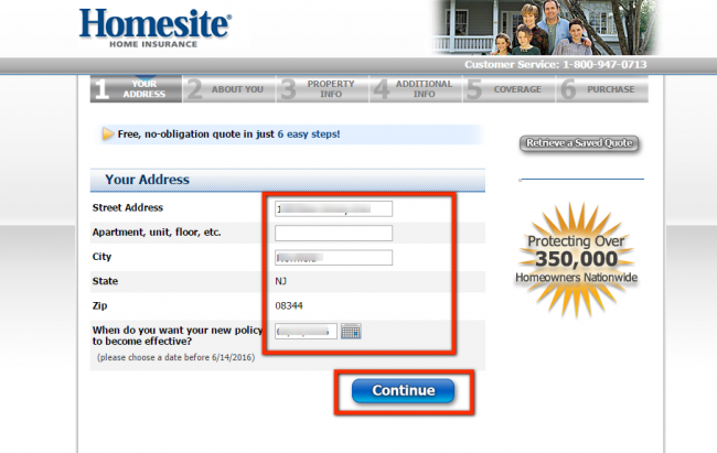 homesite home insurance quote - step 5