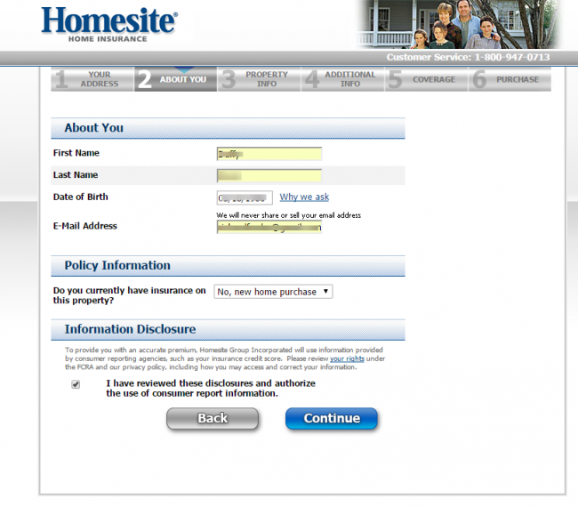 homesite home insurance quote - step 6
