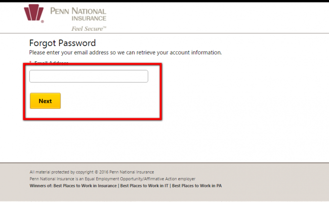 penn national auto insurance forgot password