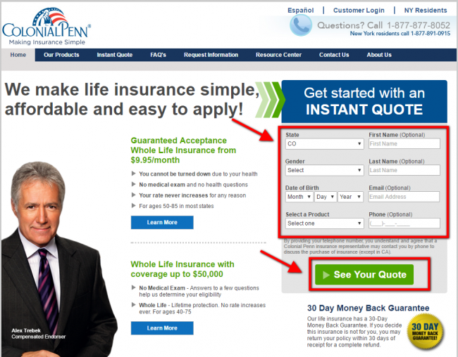 Colonial Penn Life Insurance Quote - step 3
