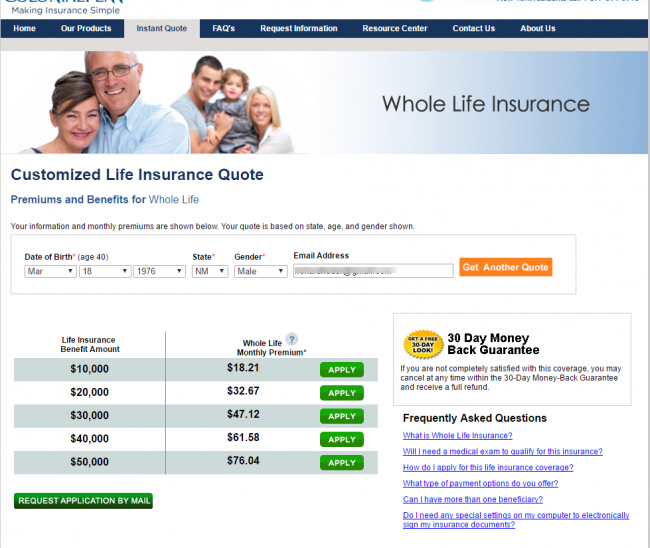 Colonial Penn Life Insurance Quote - step 4