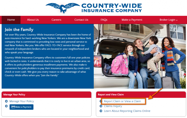 Country Wide Auto Insurance Claim - Step 1