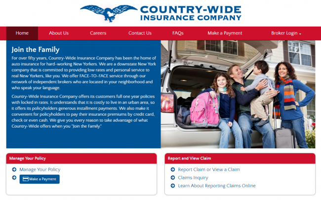 Country Wide Auto Insurance Enroll - Step 1