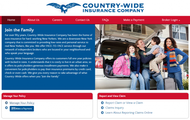 Country Wide Auto Insurance Payment - Step 1