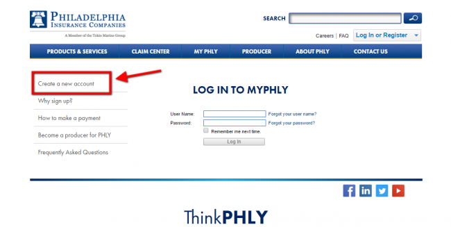 Philadelphia Insurance Companies auto enroll - step 1