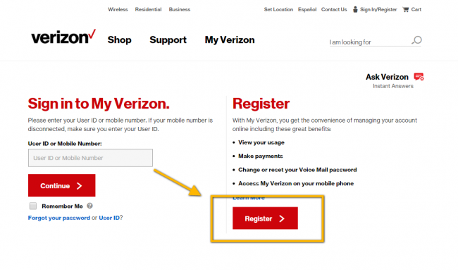 Verizon Cell Phone Insurance Enroll-Step 1
