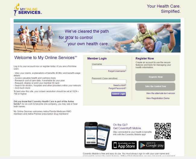 coventry health insurance enroll - step 1