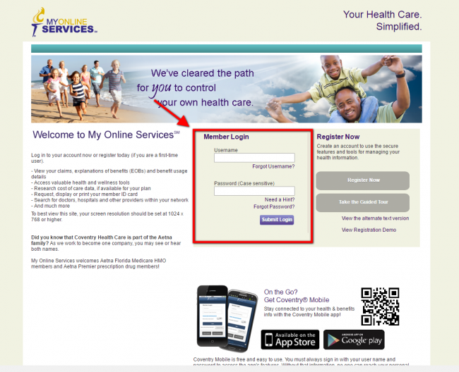 coventry health insurance login - step 3