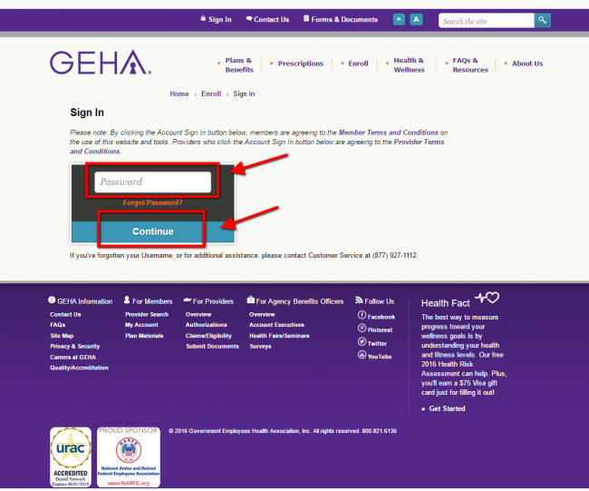 GEHA dental insurance login - step 3