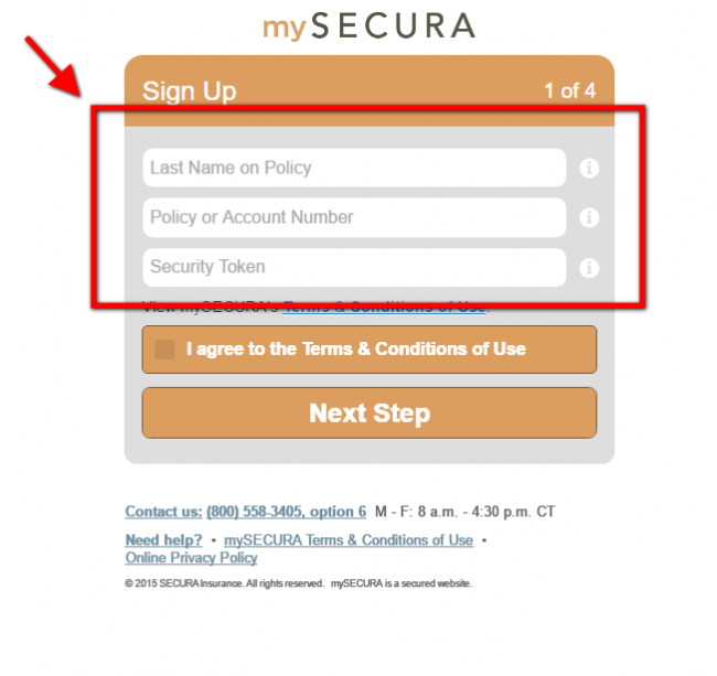secura home and auto insurance enroll - step 3